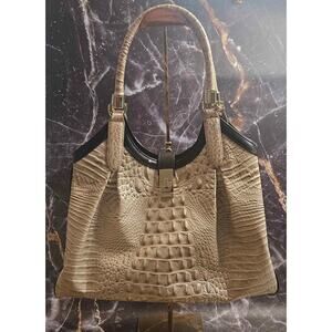 👜 Brahmin Celia Satchel – Linen Osmia (Tri-Tone Leather)